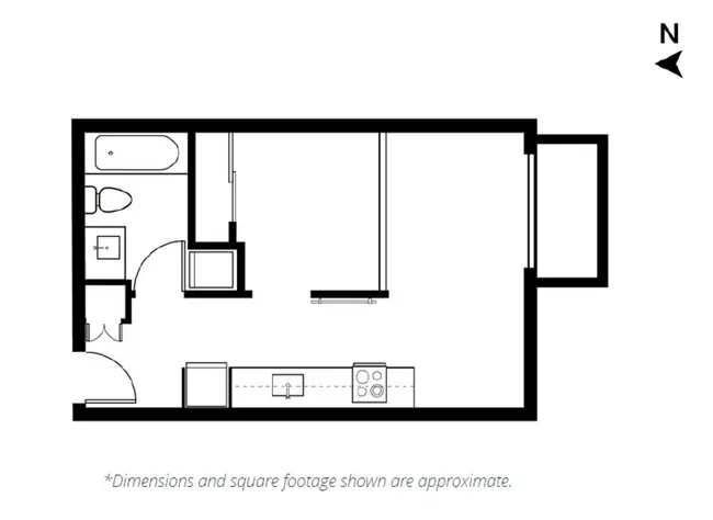 1 Bed | 1 Bath 502 floor plan